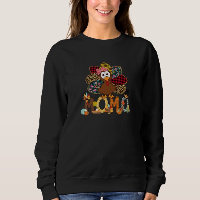 Womens Fall Turkey Momo  Thanksgiving Doodle Grand Sweatshirt (Vorderseite)