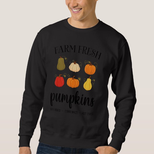 Womens Farm Fresh Pumpkins Autumn Fall Thanksgivin Sweatshirt (Vorderseite)