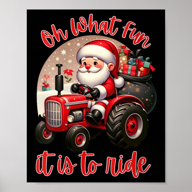 Womens Farm Truck Oh What Fun It Is To Ride Santa  Poster (Vorne)