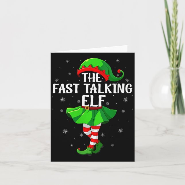 Womens Fast Talking Elf Christmas Girls Women Elf  Karte (Vorderseite)
