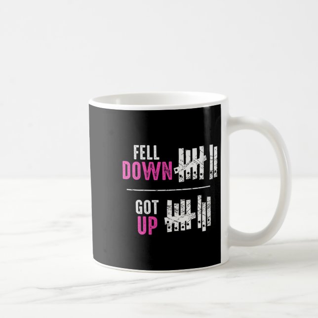 Womens Fell Down Got Up Motivational Funny Sitive  Kaffeetasse (Rechts)