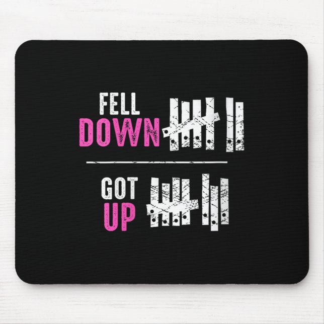 Womens Fell Down Got Up Motivational Funny Sitive  Mousepad (Vorne)