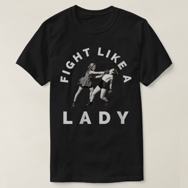 Womens Fight Like A Lady Funny Women's Boing, Mart T-Shirt (Design vorne)