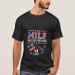 Womens Fireworks M I L F MAN I LIEBE FIREWORKS Fun T-Shirt