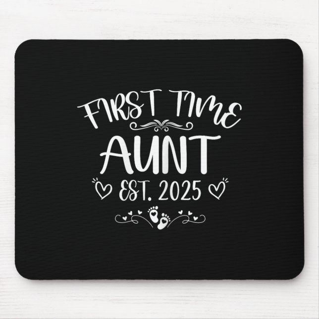 Womens First Time Aunt Est 2025 Soon To Be Mom Mot Mousepad (Vorne)