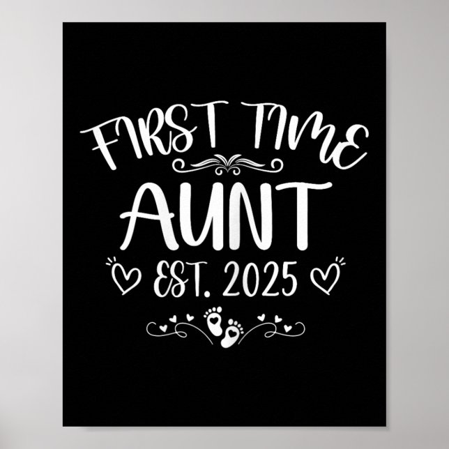 Womens First Time Aunt Est 2025 Soon To Be Mom Mot Poster (Vorne)