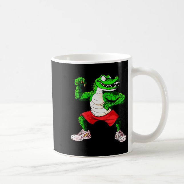 Womens Fitness Crocodile V-neck  Kaffeetasse (Rechts)