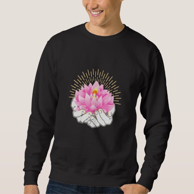 Womens Floral Wreath Magnolia Cute Flower Circle Sweatshirt (Vorderseite)