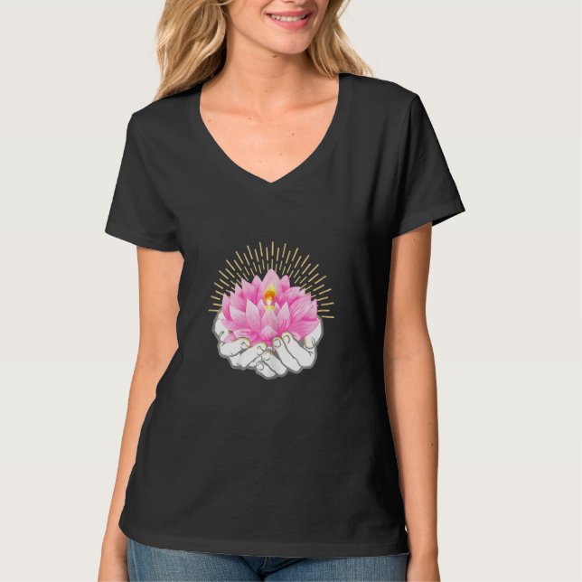 Womens Floral Wreath Magnolia Cute Flower Circle T-Shirt (Vorderseite)