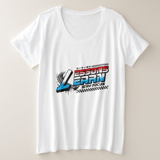 WOMEN'S FOCUS LESSONS LEARN PLUS SIZE TEE (Design vorne)