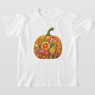 Women's Folk Art Pumpkin T - Shirt - Symmetrie