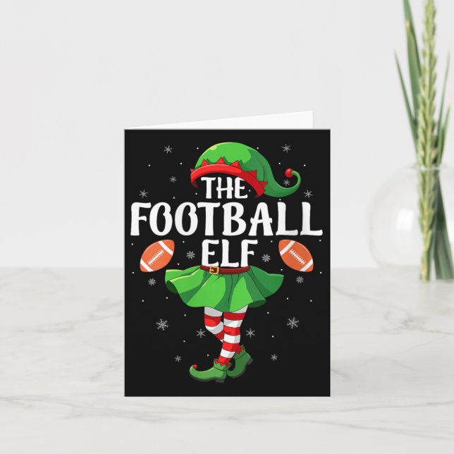Womens Football Elf Christmas Girls Women Elf Squa Karte (Vorderseite)