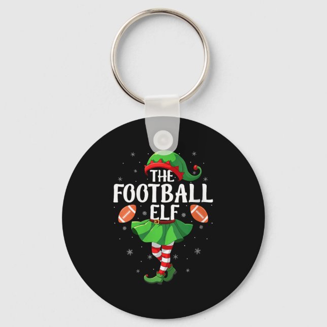 Womens Football Elf Christmas Girls Women Elf Squa Schlüsselanhänger (Vorderseite)