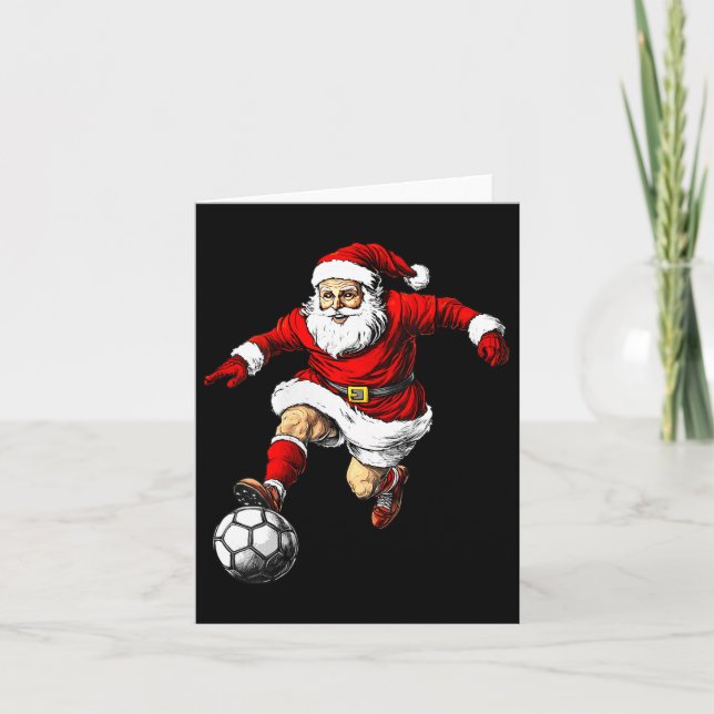 Womens Footballer Christmas V-neck  Karte (Vorderseite)