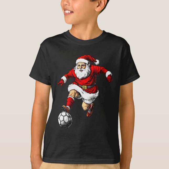 Womens Footballer Christmas V-neck  T-Shirt (Vorderseite)