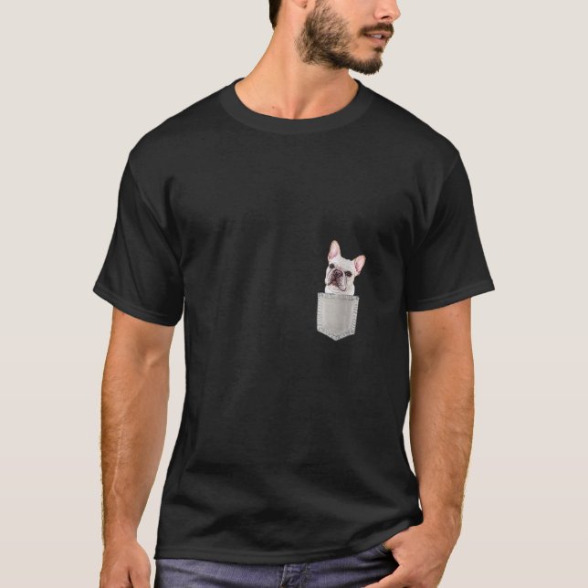 Womens FRENCH BULLDOG In A Pocket Cute FRENCHIE Do T-Shirt (Vorderseite)