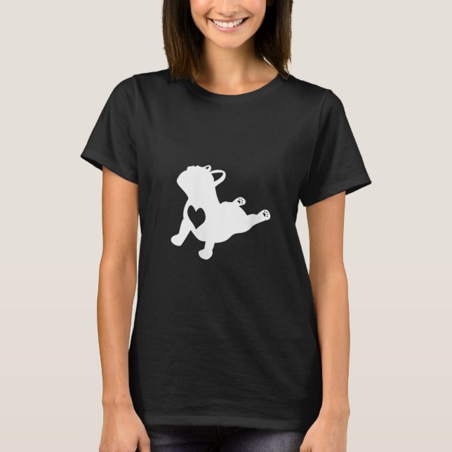 Womens French Bulldog Yoga Pose Liebe Herzstück Fr T-Shirt (Vorderseite)