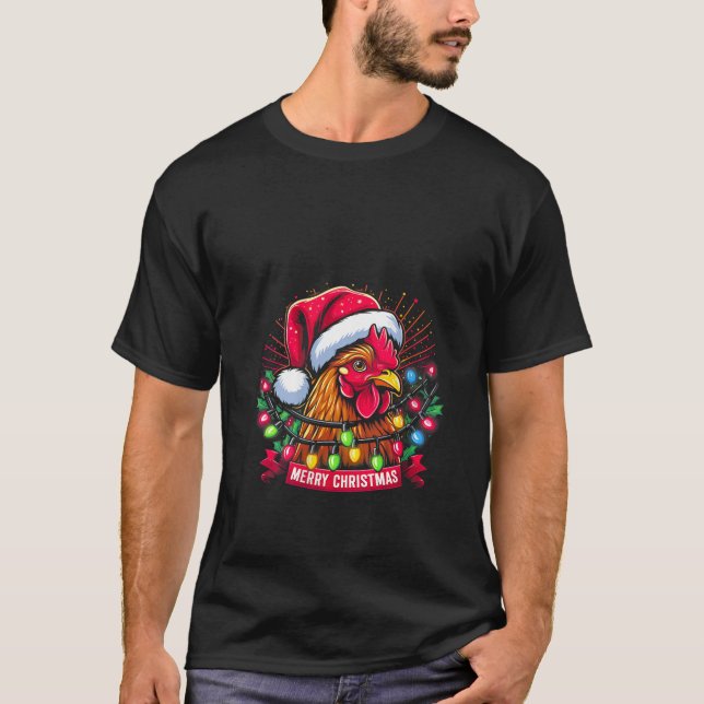 Womens Frohe Weihnachten Bright Christmas Hat Chic T-Shirt (Vorderseite)