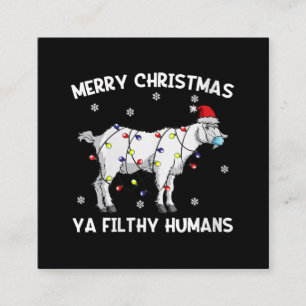 Womens Frohe Weihnachtsziege Gesicht Maske Ziege S Quadratische Visitenkarte