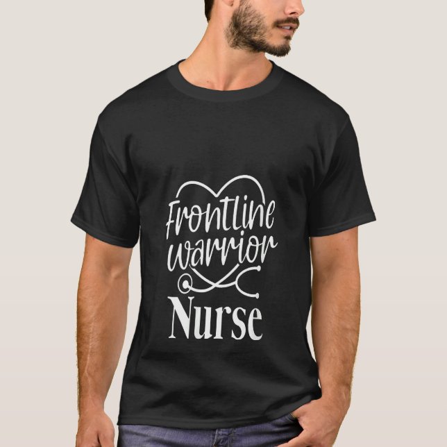 Womens Frontline Warrior Nurse Proud Cna Healthcar T-Shirt (Vorderseite)