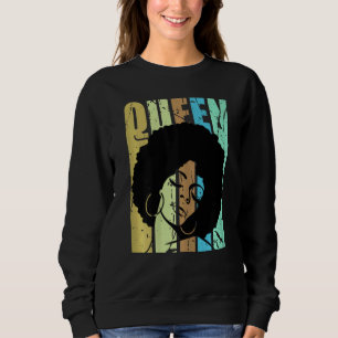 Womens Funky Black Afro Hair Womens African Americ Sweatshirt