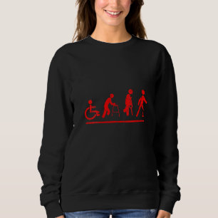 Womens Funny Amputee Prothetische Evolution Niedli Sweatshirt