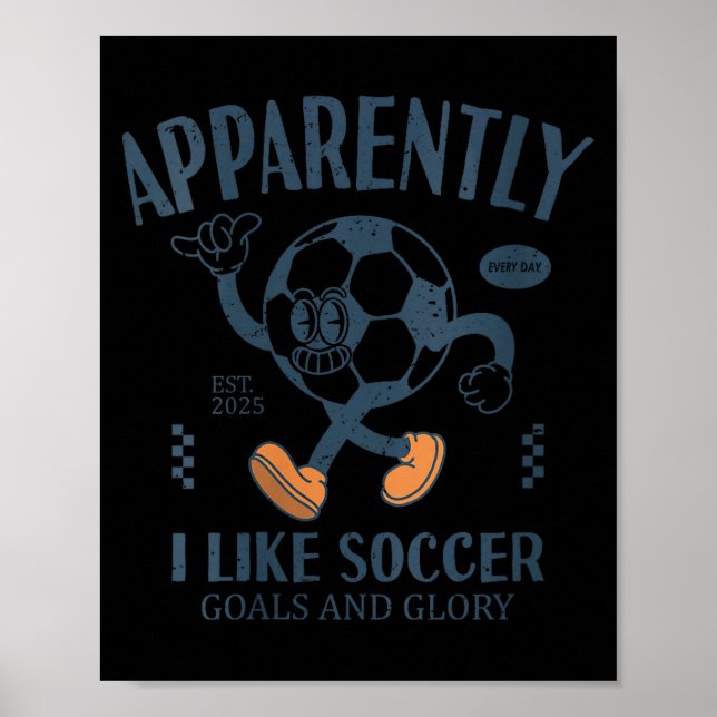 Womens Funny Apparently, I Like Soccer V-neck  Poster (Vorne)