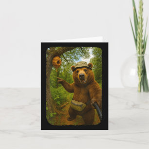 Womens Funny Bear Selfie bei Beehive Wanderrou Karte