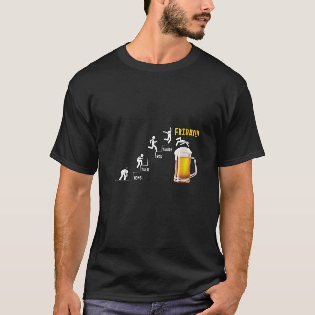 Womens Funny Beer Drinking Monday Tuesday Wednesda T-Shirt (Vorderseite)