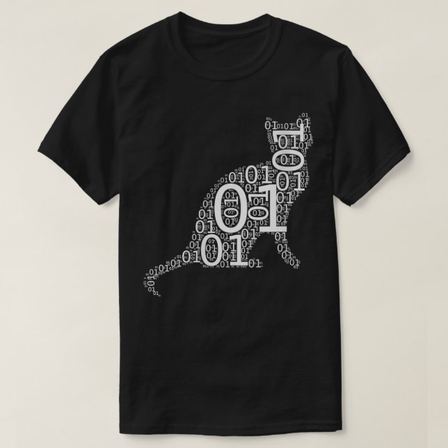 Womens Funny Binary Cat Coding Computer Programmer T-Shirt (Design vorne)