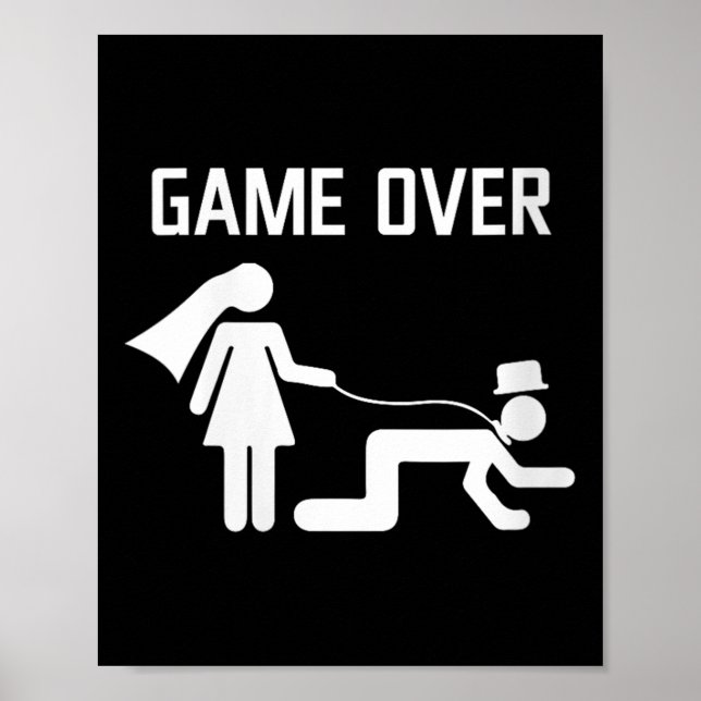 Womens Funny Bride Groom Wedding Bachelor Bachelor Poster (Vorne)