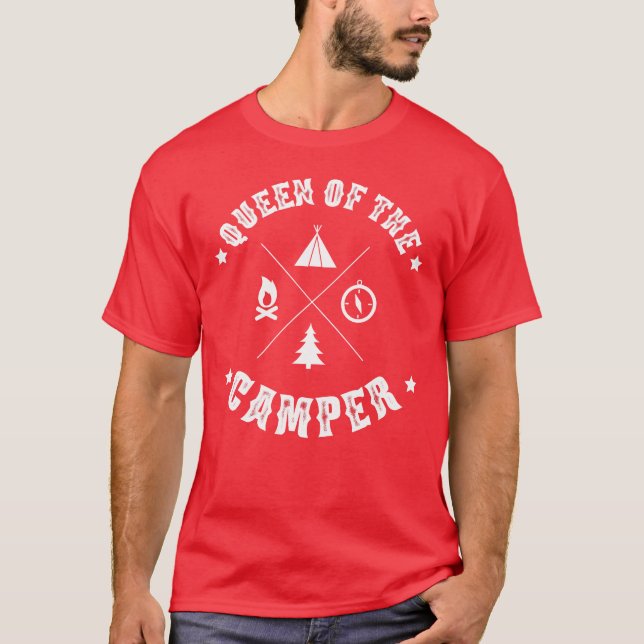 Womens Funny Camping Girls Gift Queen Ofhe Campe f T-Shirt (Vorderseite)