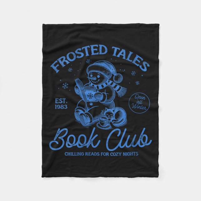 Womens Funny Christmas Snowman Frosted Tales Book  Fleecedecke (Vorderseite)