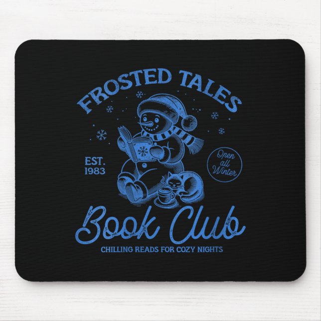 Womens Funny Christmas Snowman Frosted Tales Book  Mousepad (Vorne)