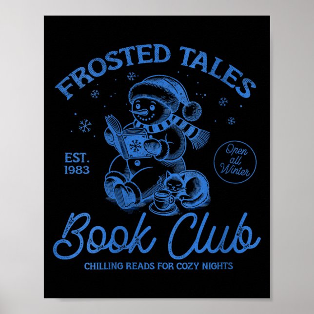 Womens Funny Christmas Snowman Frosted Tales Book  Poster (Vorne)
