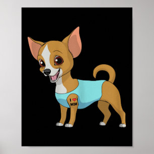Womens Funny Dog Chihuahua Liebe Mama Tattoo Gesch Poster
