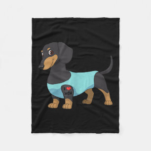 Womens Funny Dog Dackel Liebe Mama Tattoo Geschenk Fleecedecke
