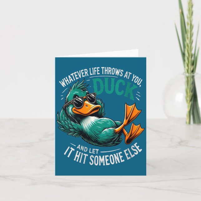 Womens Funny Duck Graphic Tees Men Women Teens Fun Karte (Vorderseite)