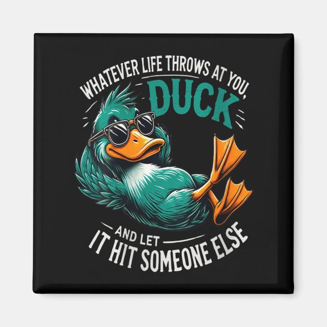 Womens Funny Duck Graphic Tees Men Women Teens Fun Magnet (Vorne)