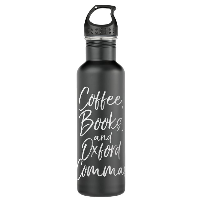 Womens Funny English Teacher Gift Coffee, Books, a Edelstahlflasche (Vorderseite)