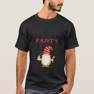 Womens Funny Fancy Dress Party Farty Gnome V Neck  T-Shirt