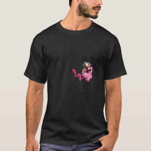 Womens Funny Flamingo in Ihrem Pocket rosa Flaming T-Shirt