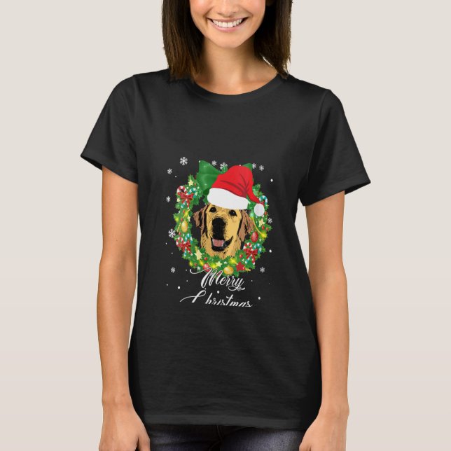 Womens Funny Golden Retriever Dog Snow Christmas H T-Shirt (Vorderseite)