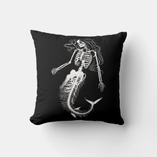 Womens Funny Halloween Meerjungfrau Skeleton Gesch Kissen