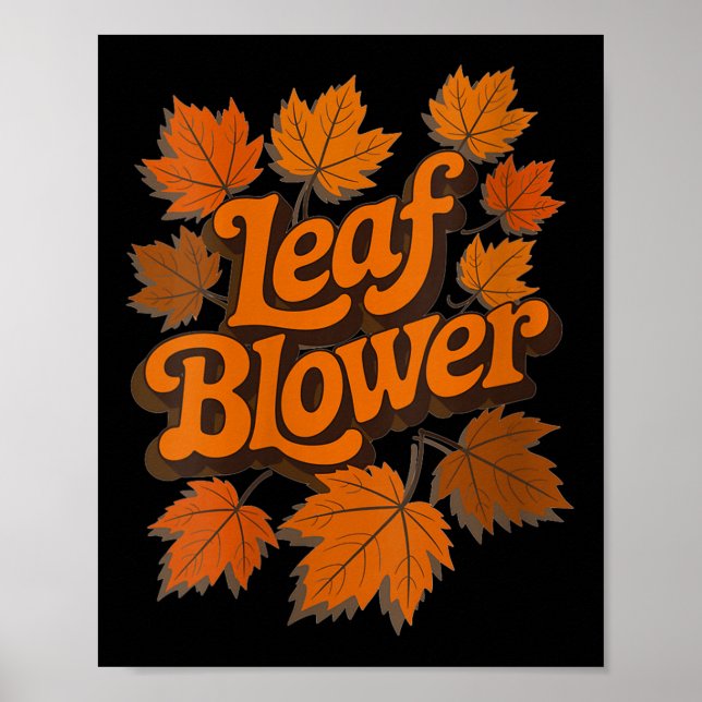 Womens Funny Leaf Blower Fall Autumn Costume Match Poster (Vorne)