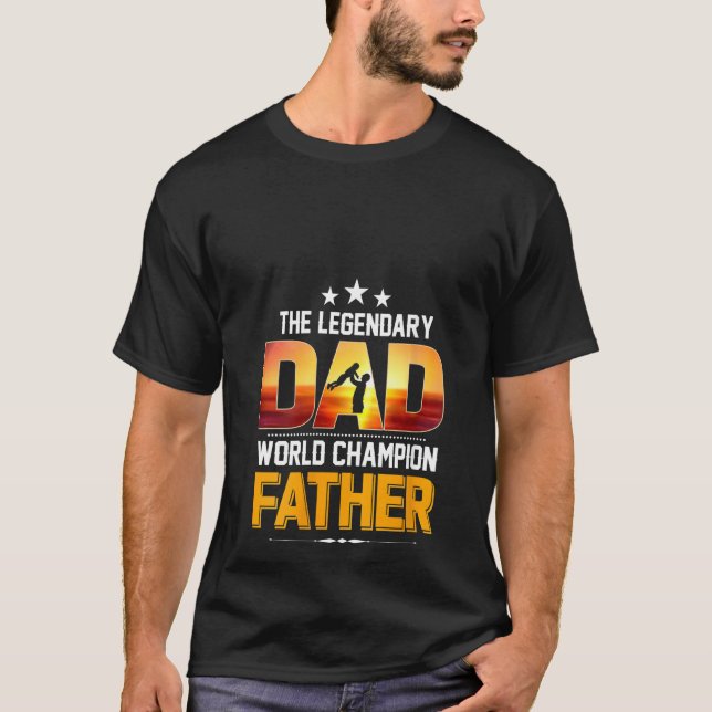 Womens Funny Legend Vater und Son World Champions  T-Shirt (Vorderseite)