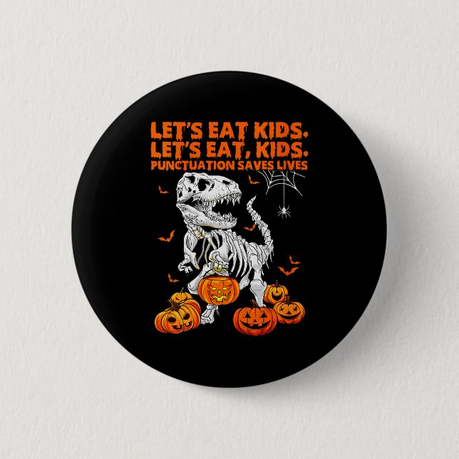 Womens Funny Let's Eat Kids Punctuation Saves Gram Button (Vorderseite)