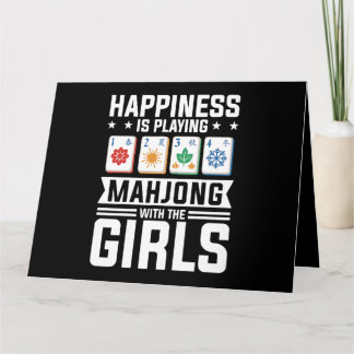 Womens Funny Mahjong Glück spielt Mahjong Karte
