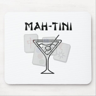 Womens Funny Mahjong Martini Schwanz Mah Jongg V-n Mousepad