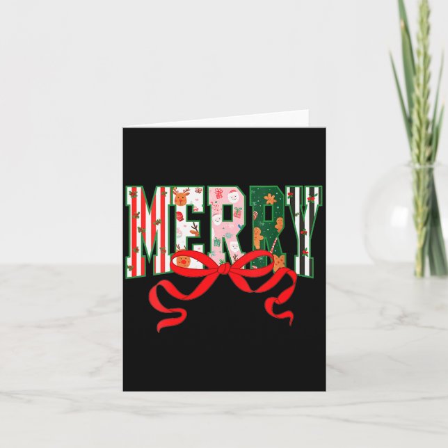 Womens Funny Merry Christmas Crew 2025 Coquette Fa Karte (Vorderseite)